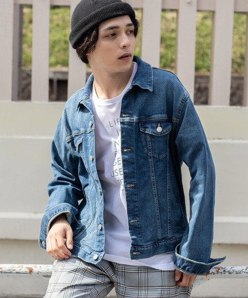 WEGO（ウィゴー）の「WEGO/ストレッチデニムGジャン（デニムジャケット・メンズ・インディゴブルー/ダークインディゴブルー/ライトインディゴブルー・MEDIUM/SMALL/LARGE）」の2枚目の写真