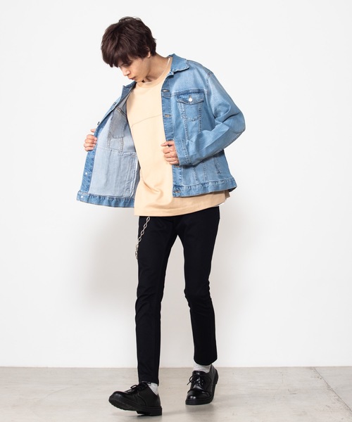 WEGO（ウィゴー）の「WEGO/ストレッチデニムGジャン（デニムジャケット・メンズ・インディゴブルー/ダークインディゴブルー/ライトインディゴブルー・MEDIUM/SMALL/LARGE）」の22枚目の写真