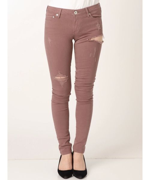 GYDA（ジェイダ）の「SIDE RIPPEDカラースキニーパンツ（その他パンツ・レディース・ブラック/ベージュ/オフホワイト/ピンク・SMALL/MEDIUM/X-SMALL）」の12枚目の写真