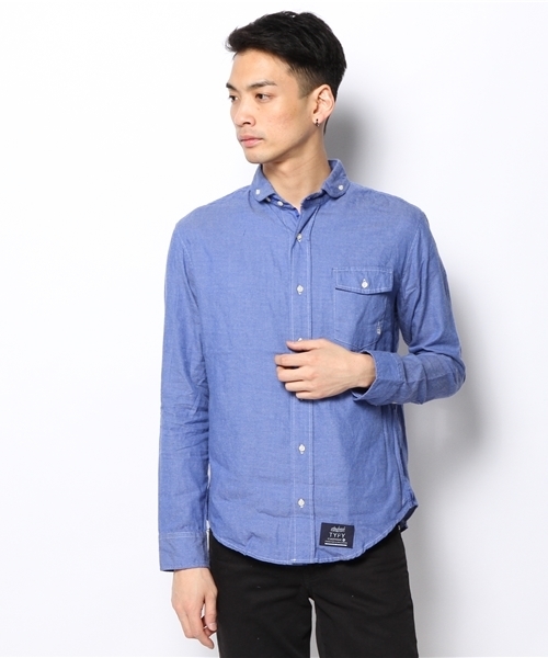 CIAOPANIC TYPY（チャオパニックティピー）の「甘織りツイルショールカラーシャツ（シャツ/ブラウス・メンズ・ホワイト/ネイビー・MEDIUM/SMALL/LARGE）」の13枚目の写真