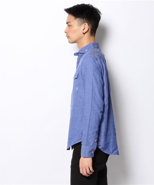 CIAOPANIC TYPY（チャオパニックティピー）の「甘織りツイルショールカラーシャツ（シャツ/ブラウス・メンズ・ホワイト/ネイビー・MEDIUM/SMALL/LARGE）」の8枚目の写真