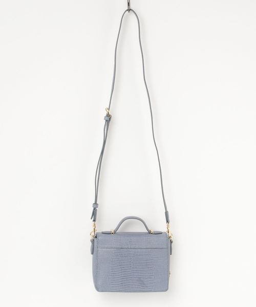 美品✨牛革リザード型押し2wayミニショルダーバッグ LUCIA