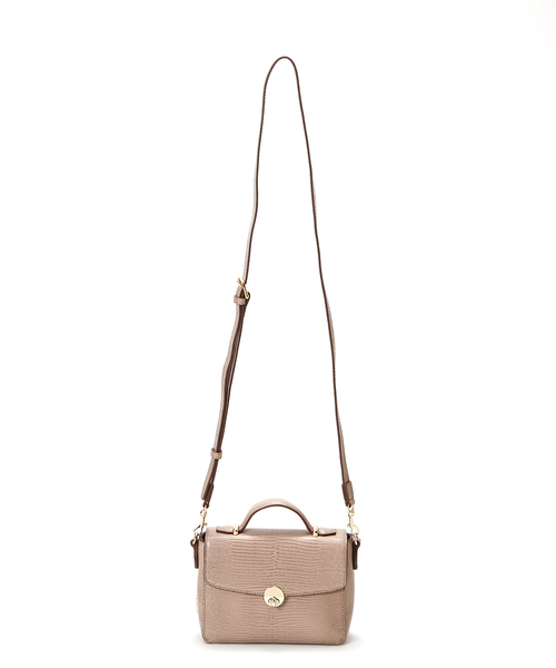 美品✨牛革リザード型押し2wayミニショルダーバッグ LUCIA