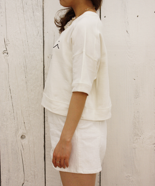 Chico（チコ）の「Merci TOPS（Tシャツ/カットソー・レディース・ホワイト/グレー/ネイビー・FREE）」の5枚目の写真