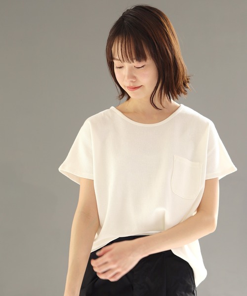 SESTO（セスト）の「ワッフルカットソー（Tシャツ/カットソー・レディース・ブラック/ベージュ/オフホワイト・M）」の2枚目の写真