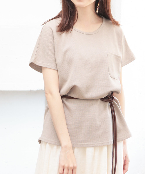 SESTO（セスト）の「ワッフルカットソー（Tシャツ/カットソー・レディース・ブラック/ベージュ/オフホワイト・M）」の10枚目の写真