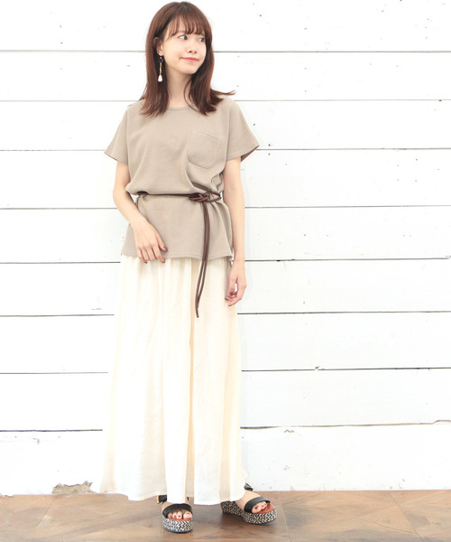 SESTO（セスト）の「ワッフルカットソー（Tシャツ/カットソー・レディース・ブラック/ベージュ/オフホワイト・M）」の14枚目の写真