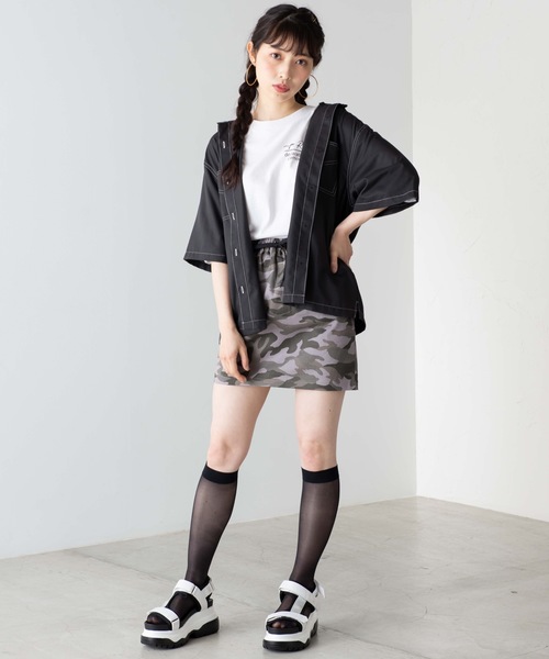 WEGO(ウィゴー)の「WEGO/ステッチダブルポケットシャツ(シャツ/ブラウス・レディース・ブラック/パープル/ブラック系その他2・FREE)」の12枚目の写真