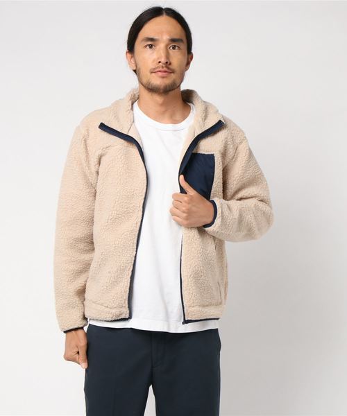 STYLEBLOCK（スタイルブロック）の「切り替えポケットフリースレトロシープボアブルゾン（ブルゾン・メンズ・ベージュ系その他/ブラック×ブラック/アイボリー/ブルー系その他・L/M/LL）」の5枚目の写真