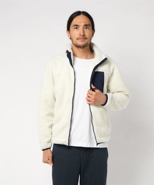 STYLEBLOCK（スタイルブロック）の「切り替えポケットフリースレトロシープボアブルゾン（ブルゾン・メンズ・ベージュ系その他/ブラック×ブラック/アイボリー/ブルー系その他・L/M/LL）」の6枚目の写真