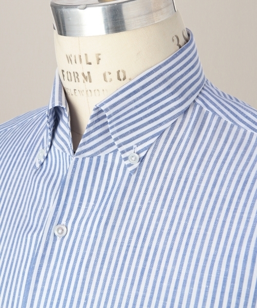 UNITED ARROWS(ユナイテッドアローズ)の「UAD コットンリネン ストライプ オープンボタンダウン シャツ ◆(シャツ/ブラウス・メンズ・コバルトブルー・37cm/41cm/40cm/39cm/38cm)」の4枚目の写真