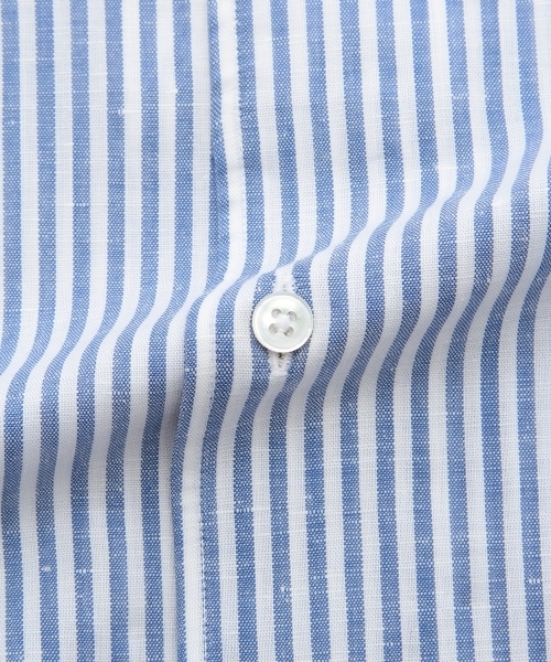 UNITED ARROWS(ユナイテッドアローズ)の「UAD コットンリネン ストライプ オープンボタンダウン シャツ ◆(シャツ/ブラウス・メンズ・コバルトブルー・37cm/41cm/40cm/39cm/38cm)」の9枚目の写真