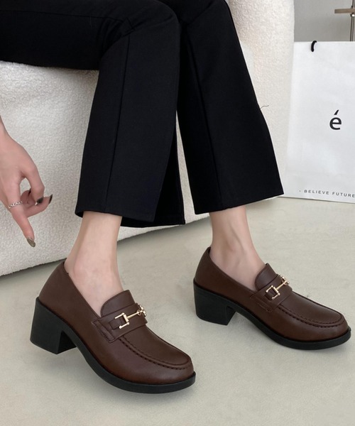 Shoes in Closet（シューズインクローゼット）の「超軽量厚底 マニッシュ ヒールアップ ビットローファー 7525（ローファー・レディース・ブラック/ブラック系その他/ブラウン系その他/ブラック系その他5/ブラウン系その他5/ダークブラウン/ブラック系/ブラック系1/ブラウン系/ブラウン系1/ブラウン系5/ブラック系5/ベージュ系1・LL/S/M/L/XS/3L/4L）」の10枚目の写真