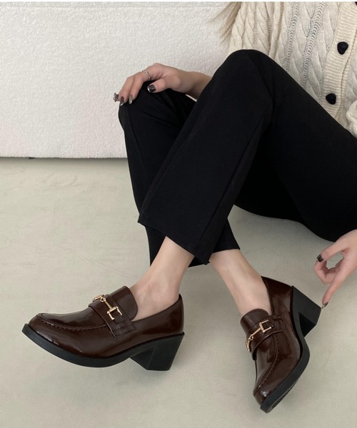 Shoes in Closet（シューズインクローゼット）の「超軽量厚底 マニッシュ ヒールアップ ビットローファー 7525（ローファー・レディース・ブラック/ブラック系その他/ブラウン系その他/ブラック系その他5/ブラウン系その他5/ダークブラウン/ブラック系/ブラック系1/ブラウン系/ブラウン系1/ブラウン系5/ブラック系5/ベージュ系1・LL/S/M/L/XS/3L/4L）」の11枚目の写真