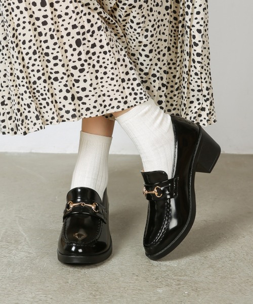 Shoes in Closet（シューズインクローゼット）の「超軽量厚底 マニッシュ ヒールアップ ビットローファー 7525（ローファー・レディース・ブラック/ブラック系その他/ブラウン系その他/ブラック系その他5/ブラウン系その他5/ダークブラウン/ブラック系/ブラック系1/ブラウン系/ブラウン系1/ブラウン系5/ブラック系5/ベージュ系1・LL/S/M/L/XS/3L/4L）」の3枚目の写真