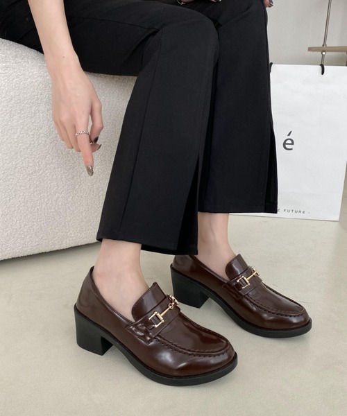 Shoes in Closet（シューズインクローゼット）の「超軽量厚底 マニッシュ ヒールアップ ビットローファー 7525（ローファー・レディース・ブラック/ブラック系その他/ブラウン系その他/ブラック系その他5/ブラウン系その他5/ダークブラウン/ブラック系/ブラック系1/ブラウン系/ブラウン系1/ブラウン系5/ブラック系5/ベージュ系1・LL/S/M/L/XS/3L/4L）」の21枚目の写真