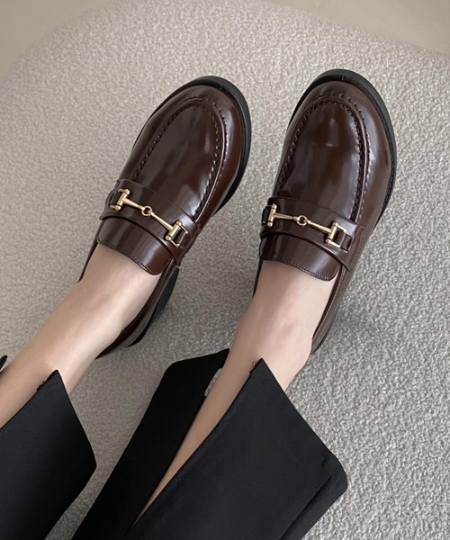 Shoes in Closet（シューズインクローゼット）の「超軽量厚底 マニッシュ ヒールアップ ビットローファー 7525（ローファー・レディース・ブラック/ブラック系その他/ブラウン系その他/ブラック系その他5/ブラウン系その他5/ダークブラウン/ブラック系/ブラック系1/ブラウン系/ブラウン系1/ブラウン系5/ブラック系5/ベージュ系1・LL/S/M/L/XS/3L/4L）」の19枚目の写真