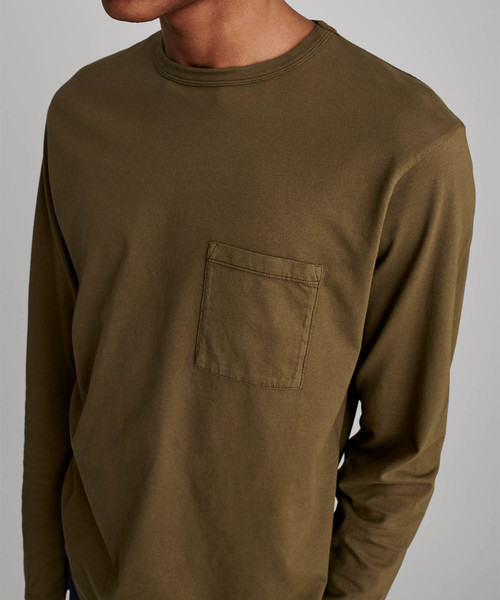 Saturdays NYC（サタデーズ ニューヨークシティ ）の「James Pima Longsleeve T-Shirt（Tシャツ/カットソー・メンズ・オリーブ/イエロー・XL/XS/S/M/L）」の3枚目の写真