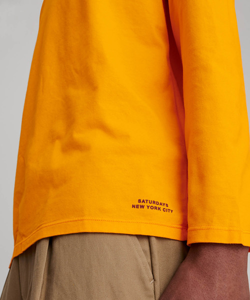 Saturdays NYC（サタデーズ ニューヨークシティ ）の「James Pima Longsleeve T-Shirt（Tシャツ/カットソー・メンズ・オリーブ/イエロー・XL/XS/S/M/L）」の8枚目の写真