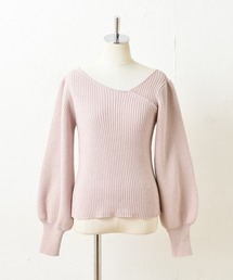 one after another NICE CLAUP | うしろレースアップワンショルダーニット(ニット/セーター)