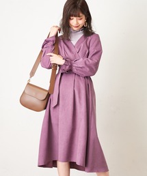 natural couture | 大人のキャンディースリーブカシュクールワンピース(ワンピース)