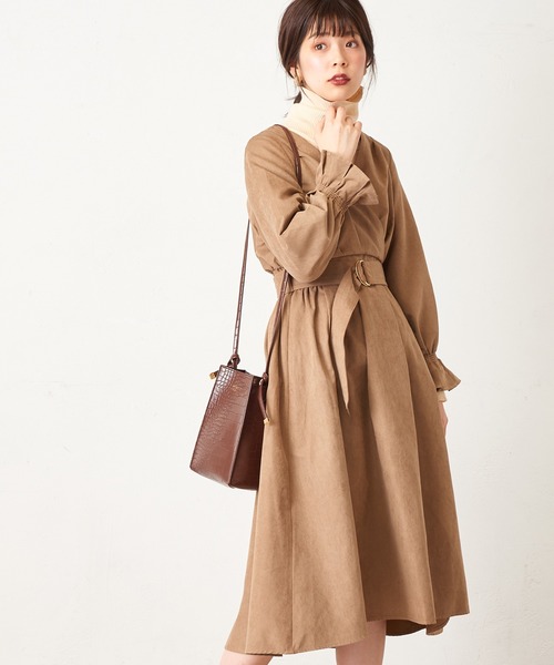 natural couture（ナチュラルクチュール）の「大人のキャンディースリーブカシュクールワンピース（ワンピース・レディース・モカ/ブルー/パープル/ピンク/チェック・FREE）」の9枚目の写真