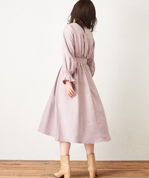 natural couture（ナチュラルクチュール）の「大人のキャンディースリーブカシュクールワンピース（ワンピース・レディース・モカ/ブルー/パープル/ピンク/チェック・FREE）」の21枚目の写真