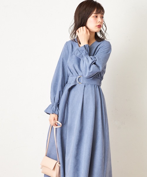 natural couture（ナチュラルクチュール）の「大人のキャンディースリーブカシュクールワンピース（ワンピース・レディース・モカ/ブルー/パープル/ピンク/チェック・FREE）」の14枚目の写真