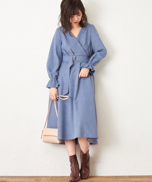 natural couture（ナチュラルクチュール）の「大人のキャンディースリーブカシュクールワンピース（ワンピース・レディース・モカ/ブルー/パープル/ピンク/チェック・FREE）」の13枚目の写真