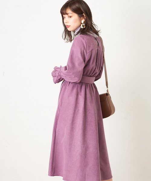 natural couture（ナチュラルクチュール）の「大人のキャンディースリーブカシュクールワンピース（ワンピース・レディース・モカ/ブルー/パープル/ピンク/チェック・FREE）」の17枚目の写真