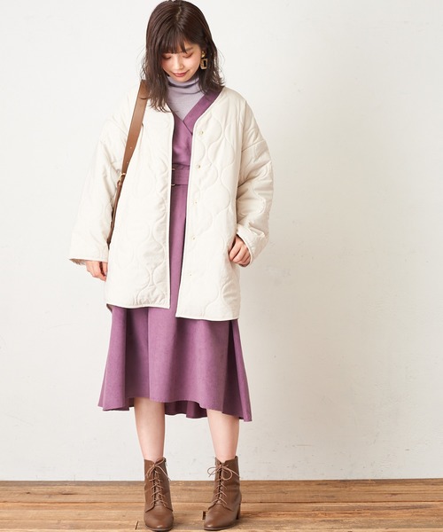 natural couture（ナチュラルクチュール）の「大人のキャンディースリーブカシュクールワンピース（ワンピース・レディース・モカ/ブルー/パープル/ピンク/チェック・FREE）」の18枚目の写真