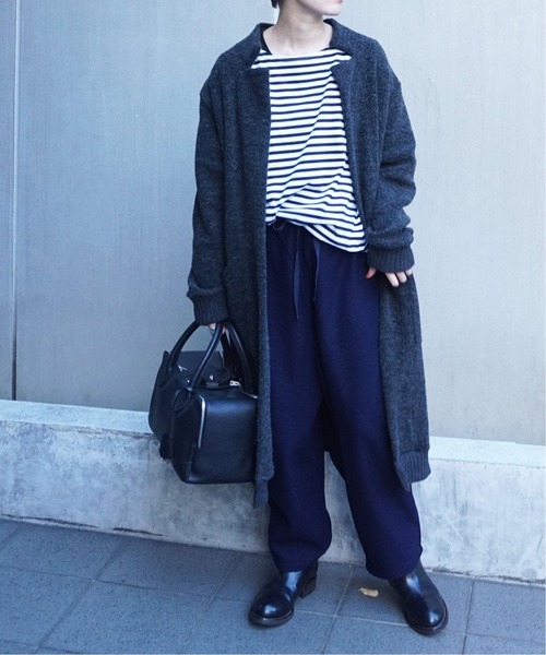 JOURNAL STANDARD LUXE(ジャーナルスタンダード ラックス)の「【C'est Bien Fait/セ ビヤン フェ】 Fleece Long Gawn(カーディガン/ボレロ・レディース・チャコールグレー/ライトグレー・1)」の1枚目の写真