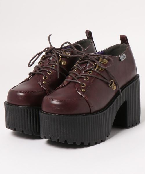 YOSUKE（ヨースケ）の「「YOSUKE/ヨースケ」厚底レースアップシューズ（ドレスシューズ・レディース・クリアブラック/ブラック×ブルー/ブラック/ブラック×パープル/ダークブラウン/カーキ/ブラック×レッド・M/L/LL/S）」の6枚目の写真