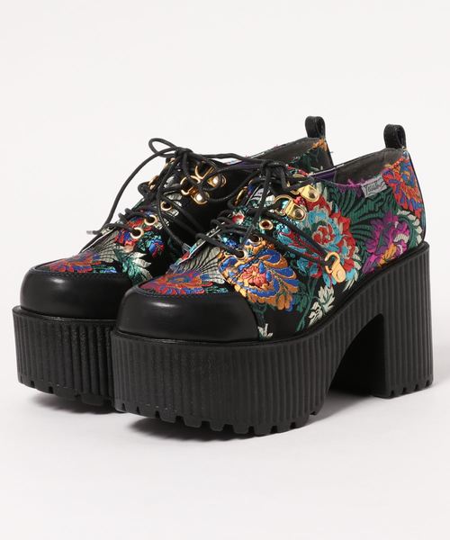 YOSUKE（ヨースケ）の「「YOSUKE/ヨースケ」厚底レースアップシューズ（ドレスシューズ・レディース・クリアブラック/ブラック×ブルー/ブラック/ブラック×パープル/ダークブラウン/カーキ/ブラック×レッド・M/L/LL/S）」の3枚目の写真