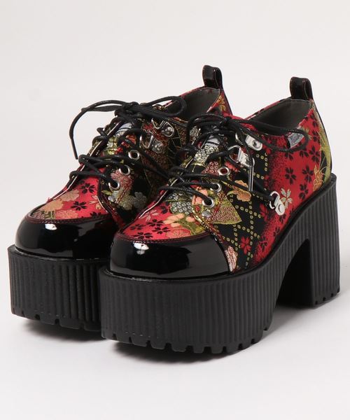 YOSUKE（ヨースケ）の「「YOSUKE/ヨースケ」厚底レースアップシューズ（ドレスシューズ・レディース・クリアブラック/ブラック×ブルー/ブラック/ブラック×パープル/ダークブラウン/カーキ/ブラック×レッド・M/L/LL/S）」の4枚目の写真