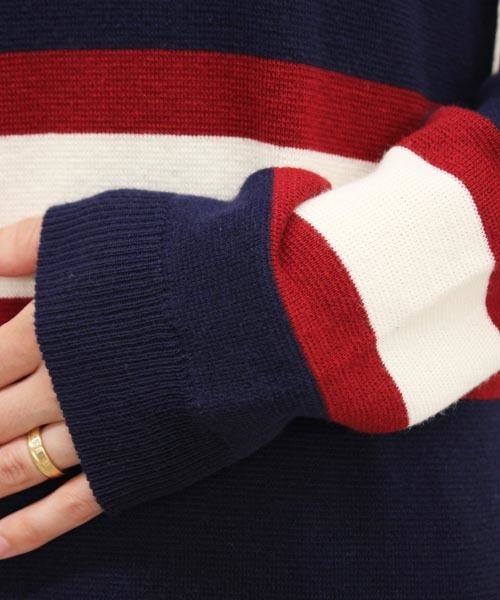 Chico(チコ)の「ボーダーニットOP(ワンピース・レディース・グレー/グリーン/ネイビー・FREE)」の11枚目の写真