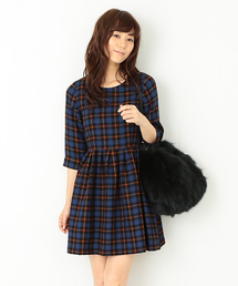 Ray BEAMS | Ray BEAMS / チェック タックフレアー ワンピース(ワンピース)