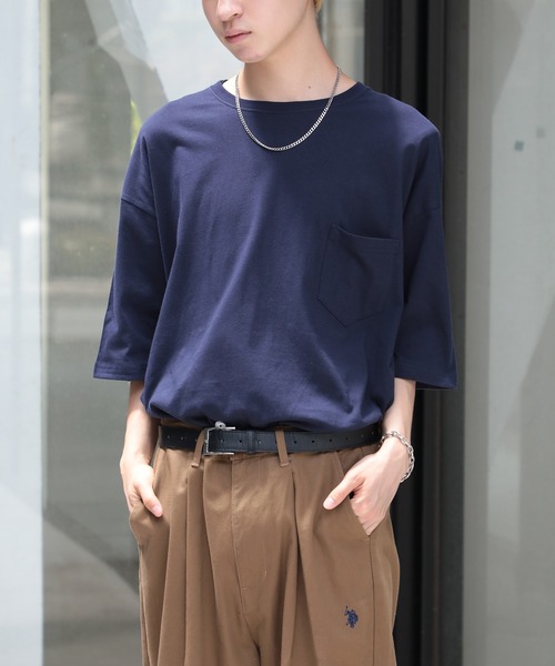 United Athle（ユナイテッドアスレ）の「【United Athle】5.6オンス ビッグシルエットポケットTシャツ 半袖無地T ※5008（Tシャツ/カットソー・メンズ・ブラック/ホワイト/グレー/カーキ/ベージュ/ネイビー・S/XL/M/L）」の6枚目の写真