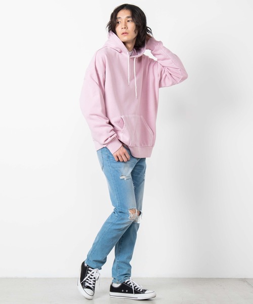 WEGO（ウィゴー）の「WEGO/ピグメントビッグシルエットプルパーカー（パーカー・メンズ・グリーン系その他/ブルー系その他/レッド系その他・MEDIUM/LARGE）」の12枚目の写真