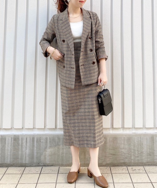 archives（アルシーヴ）の「【SETUPにも】チェックスカート（スカート・レディース・ブラウン/グレー/モカ・MEDIUM）」の22枚目の写真