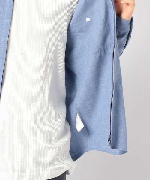 GLOSTER(グロスター)の「ZIP バンドカラー シャツ ブルゾン (シャツ/ブラウス・メンズ・インディゴブルー/アイボリー/ネイビー・XL/L/S/M)」の15枚目の写真