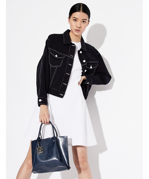 ARMANI EXCHANGE(アルマーニエクスチェンジ)の「【A|Xアルマーニ エクスチェンジ】バックリングジップ ノースリーブストレッチワンピース(ワンピース・レディース・ブラック/ホワイト/ブルー・LARGE/X-SMALL/MEDIUM/SMALL)」の5枚目の写真