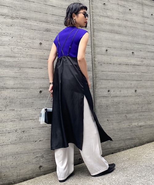 PAGEBOY（ページボーイ）の「クラッシュサテンキャミワンピース（ワンピース・レディース・ブラック/ライム/グレイッシュベージュ・FREE）」の11枚目の写真