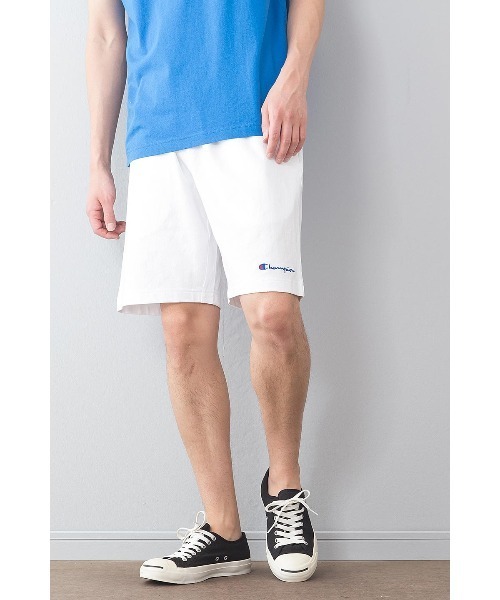Champion（チャンピオン）の「【CHAMPION/チャンピオン】ルームウェア＆ワンマイルコーデベストセラーアイテム 柔らか感触のワンポイントロゴ入りスウェットショーツ　Ｃ３－Ｐ５０１（スウェットパンツ・メンズ・ホワイト/チャコールグレー/ブラック/ネイビー/グレー/レッド/ピンク/イエロー/ブルー/オリーブ/ブラウン・MEDIUM/LARGE/X-LARGE/SMALL/XX-LARGE）」の2枚目の写真