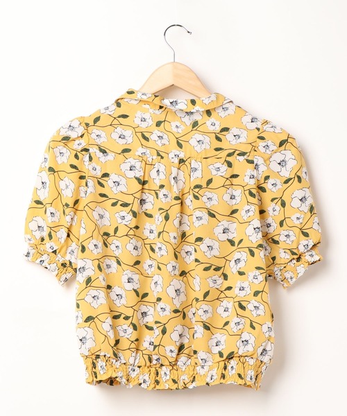 Libby&Rose(リビーアンドローズ)の「花柄オープンカラー5分袖ブラウス(シャツ/ブラウス・レディース・ベージュ/ネイビー/イエロー・FREE)」の5枚目の写真