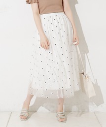 natural couture | 【WEB限定】マーガレット刺繍シアースカート(スカート)
