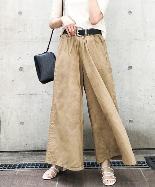 Fashion Letter(ファッションレター)の「コットンツイル ガウチョワイドパンツ 大きいサイズ(その他パンツ・レディース・ブラック/ベージュ/カーキ・M/L/4L/LL/3L)」の9枚目の写真