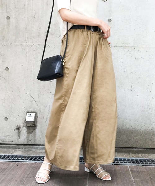 コットンツイル ガウチョワイドパンツ 大きいサイズ（その他