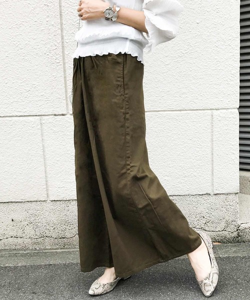Fashion Letter(ファッションレター)の「コットンツイル ガウチョワイドパンツ 大きいサイズ(その他パンツ・レディース・ブラック/ベージュ/カーキ・M/L/4L/LL/3L)」の16枚目の写真