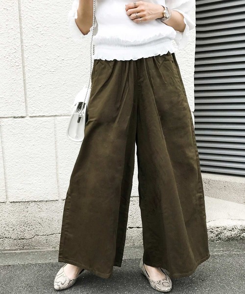 コットンツイル ガウチョワイドパンツ 大きいサイズ（その他